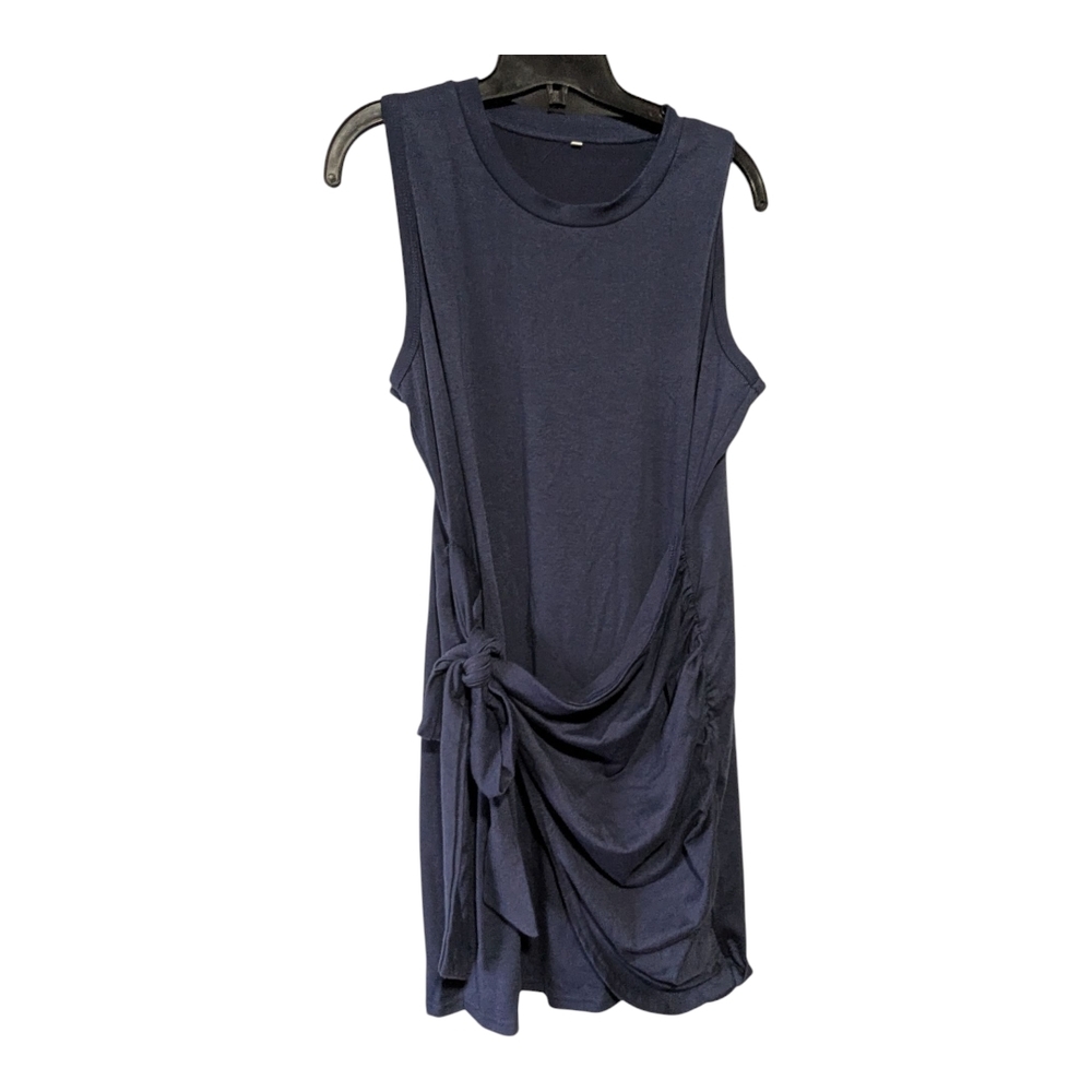 Wrap Tie Waste, Navy, Sleeveless Dress. Size XL.